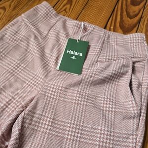 NWT HALARA Blush Checkered Trousers/Leggings